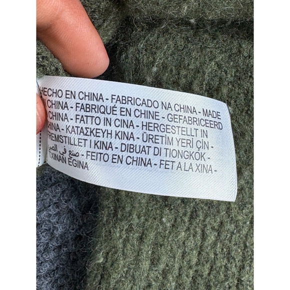 Zara Cropped Cardigan Sweater Womens Small Olive Green Knitted Button Front - Picture 6 of 8